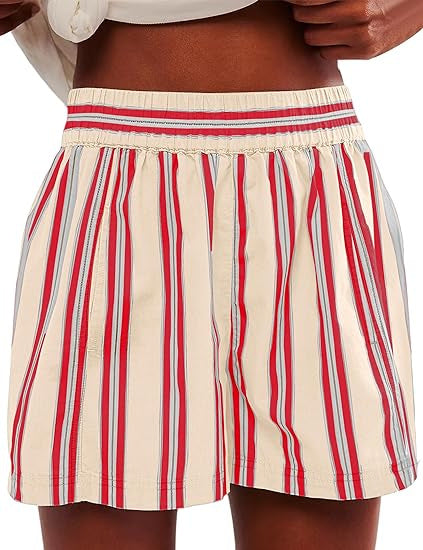 D5462 Summer Stripe Pocket Shorts