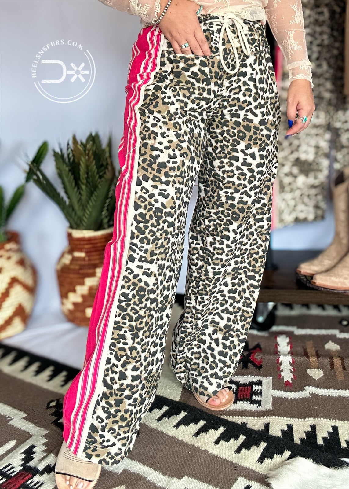 R1648 Leopard Print Drawstring Pants