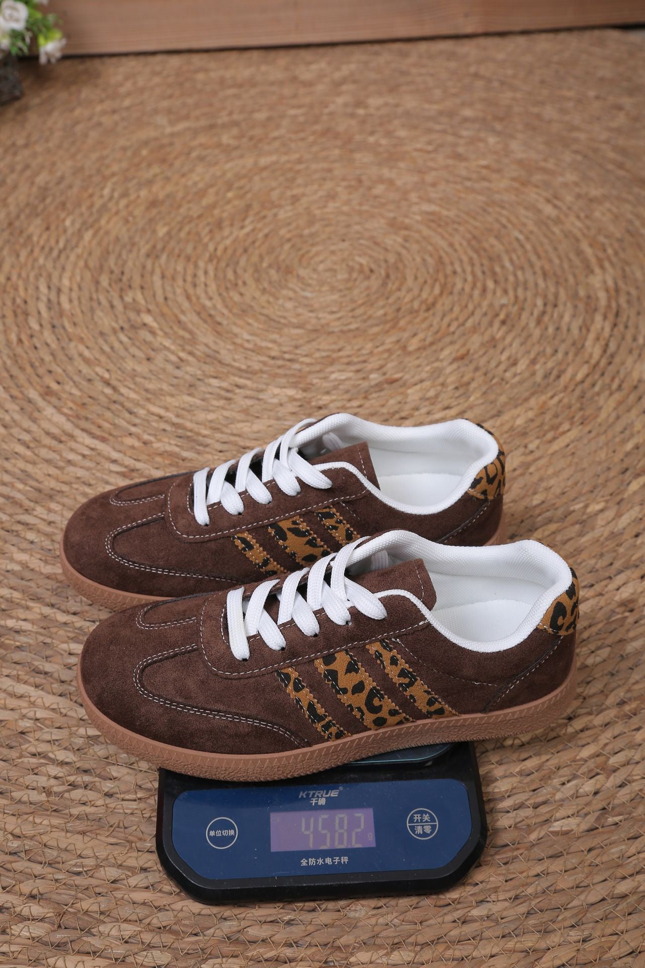 R1250 Leopard Faux Suede Coffee Shoes