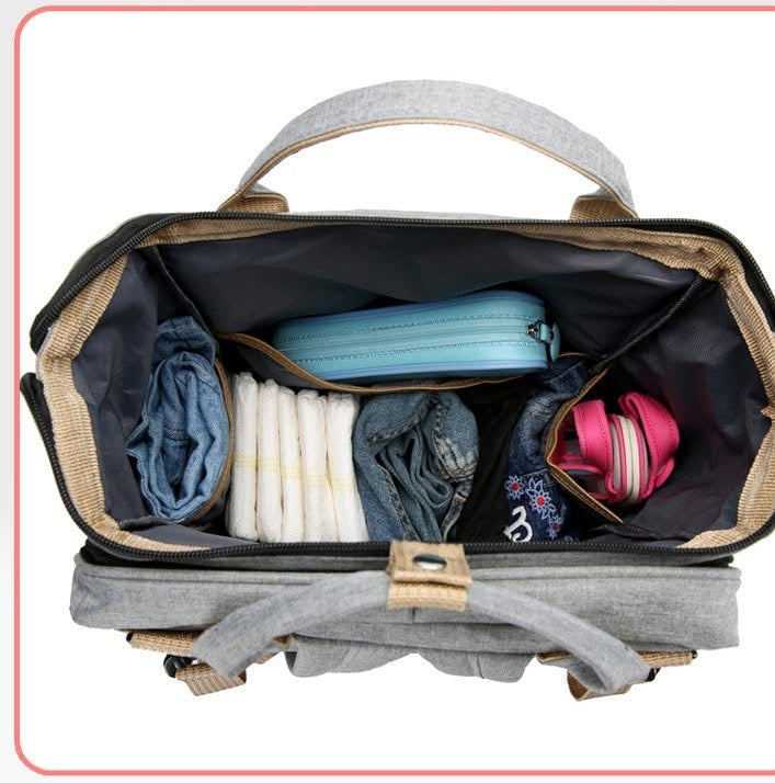D5372 Multi-functional large-capacity baby crib mother and baby bag diaper bag