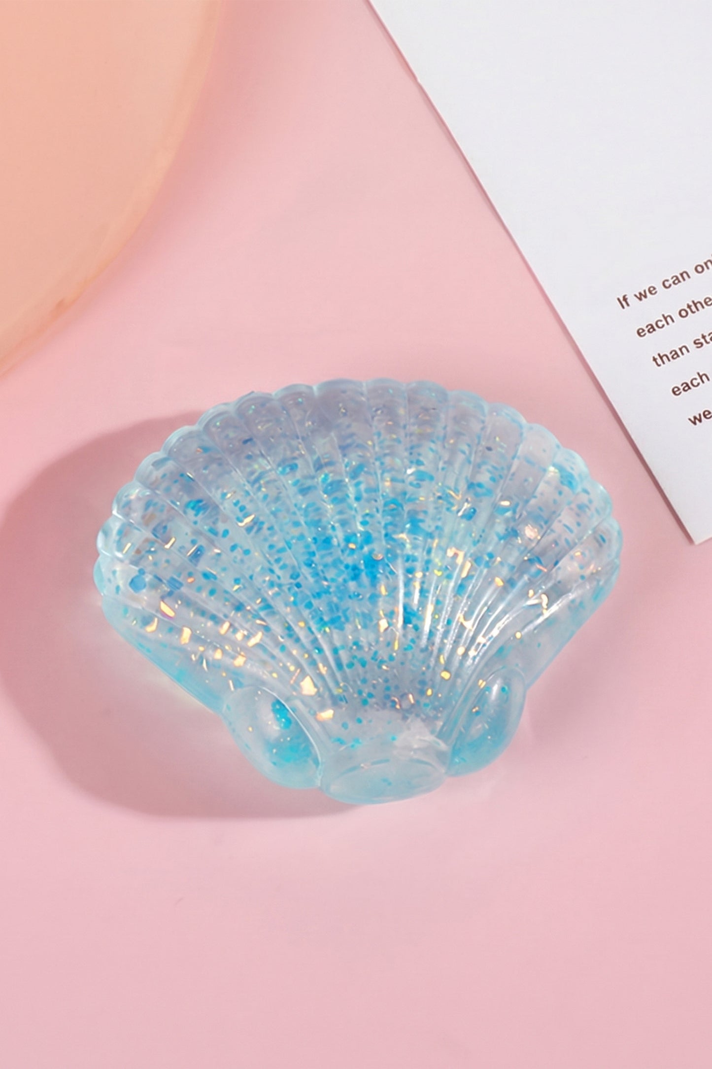 R1448  Glitter Shell Stress Relief Squish Ball Toy