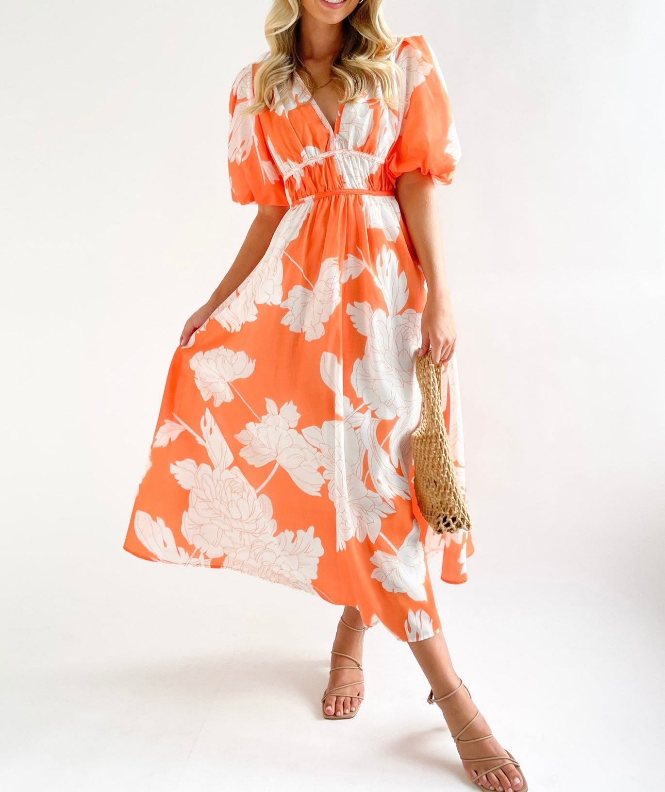 R1309 Summer Floral Print Long Dress
