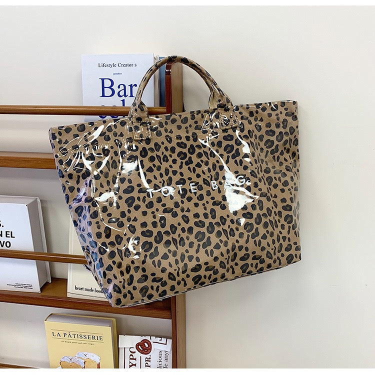 R1347 Leopard PU Leather Water Proof Tote Bag