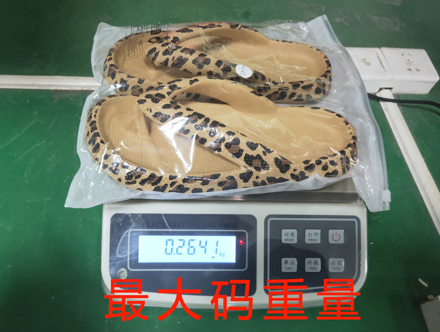 R1267 Leopard Print Thick Sole Flip Flops