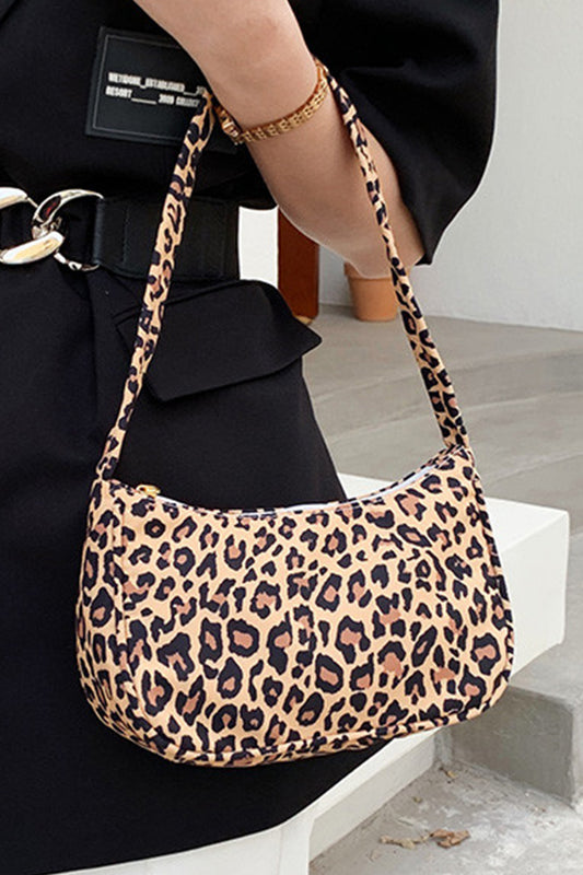 R1201 Leopard Print Minimalist Shoulder Bag