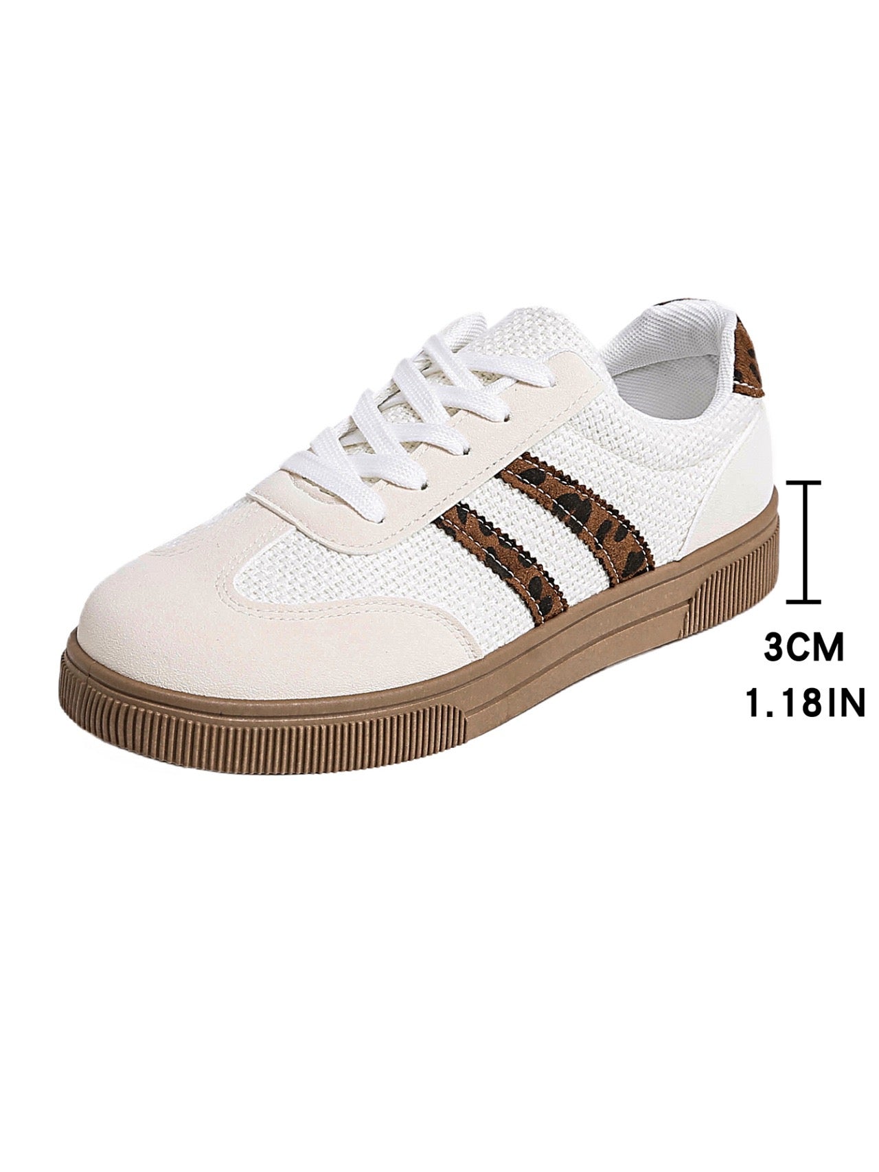 R1192 Leopard Patchwork Flat Sneakers
