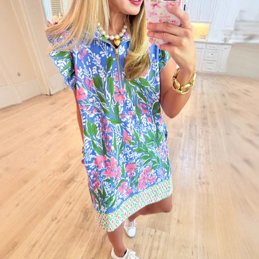 D5464 Summer Boho Style Mini Dress