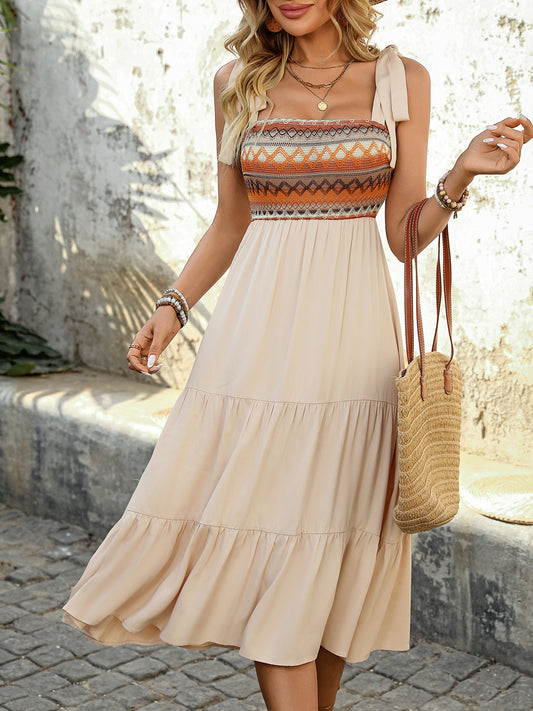 D5379 Summer Boho Spaghetti Strap Dress