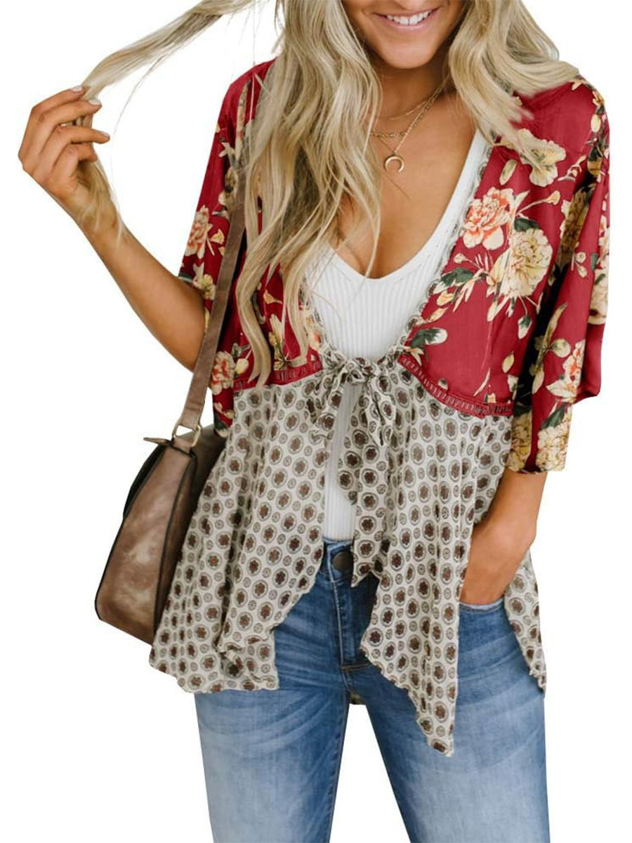 D5485 Floral Chiffon Kimino