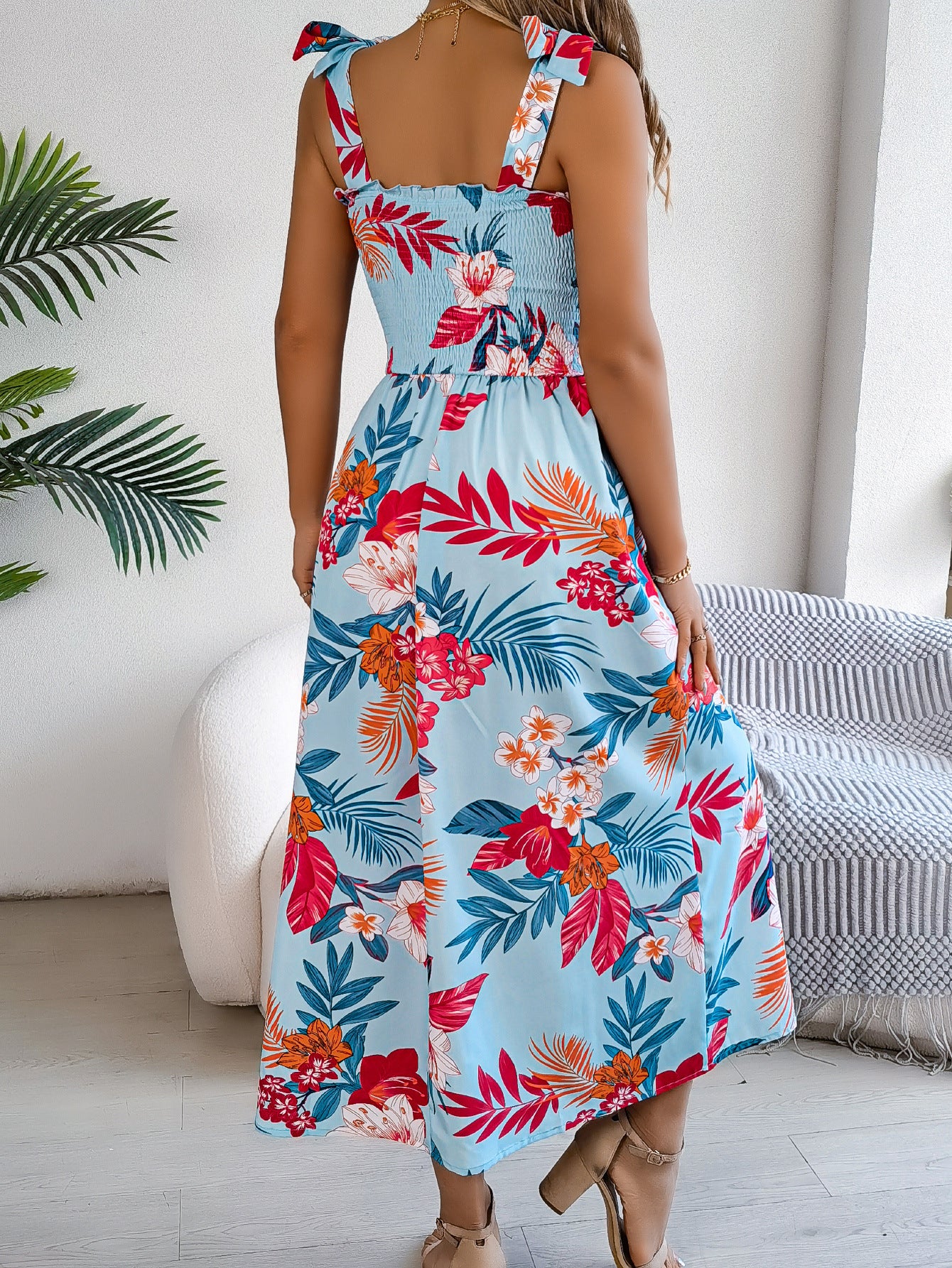 D5424 New Wrap Waist Bohemian Beach Sundress