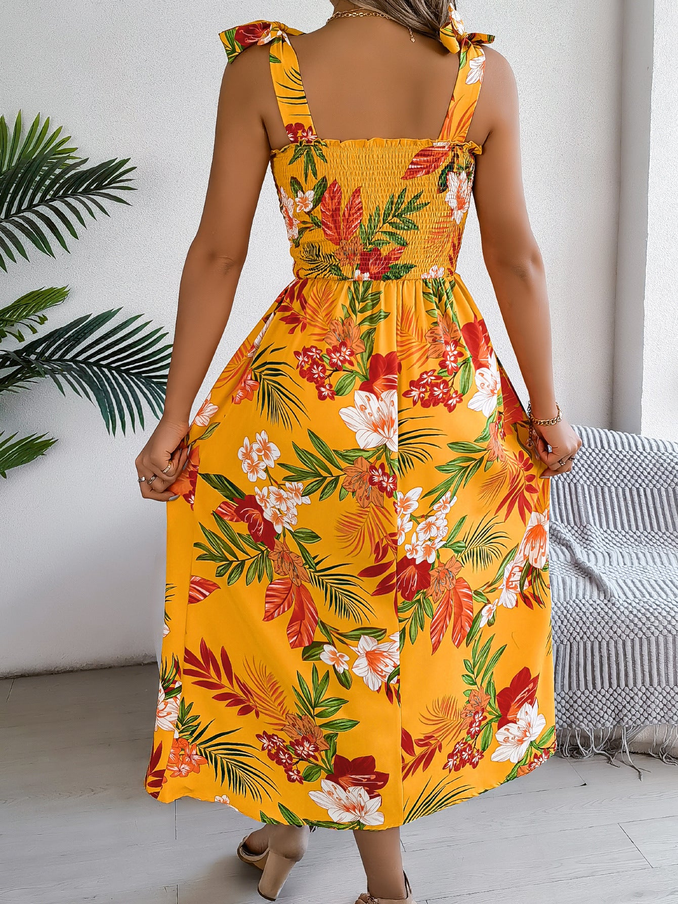 D5424 New Wrap Waist Bohemian Beach Sundress