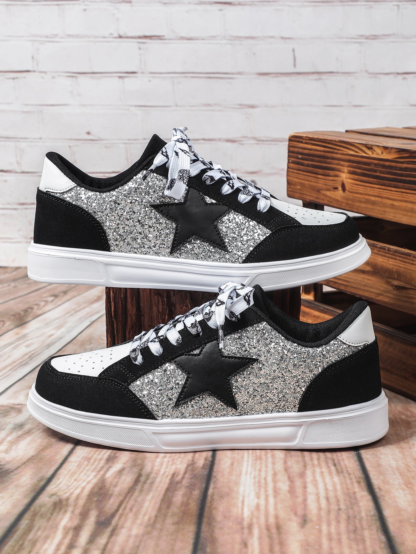 R1190 Glitter Star Flat Shoes
