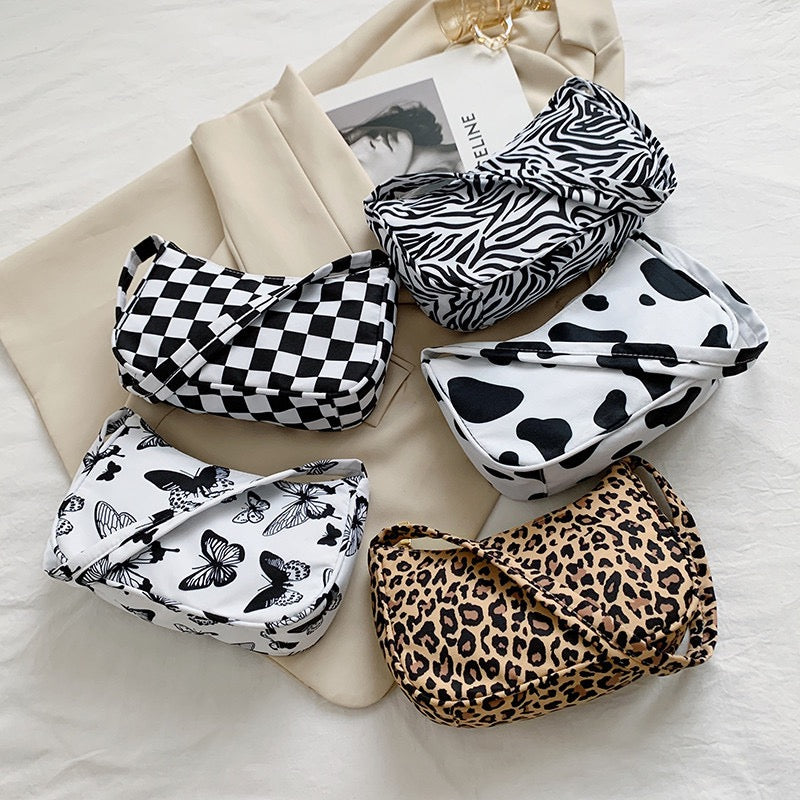 R1201 Leopard Print Minimalist Shoulder Bag