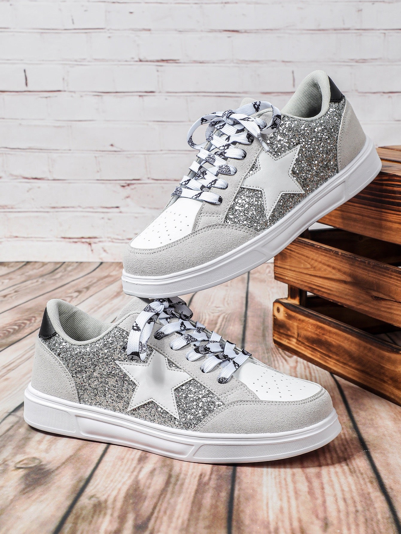 R1190 Glitter Star Flat Shoes