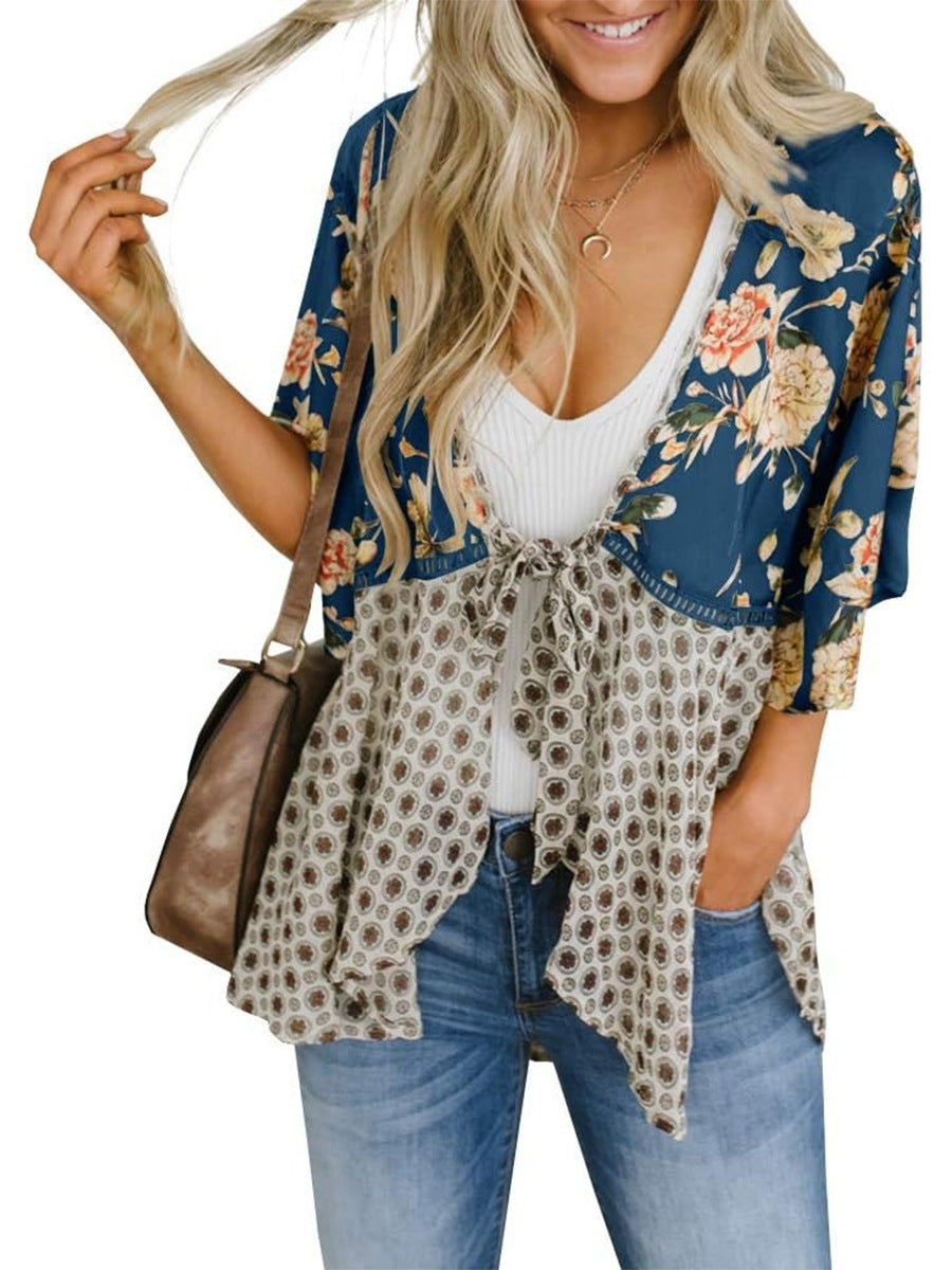 D5485 Floral Chiffon Kimino