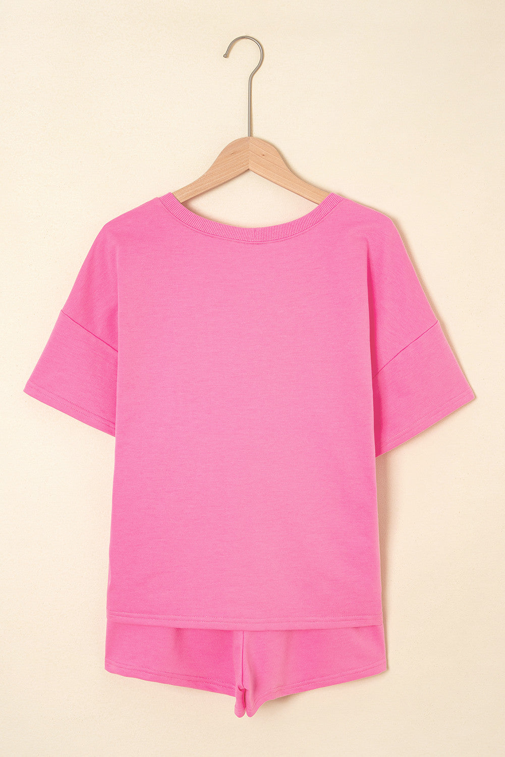 R1331 Solid Color T shirt & Drawstring Shorts Set