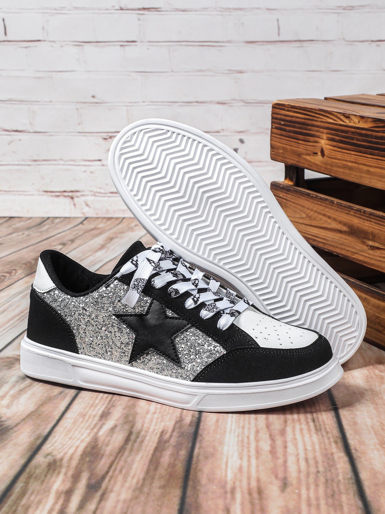 R1190 Glitter Star Flat Shoes