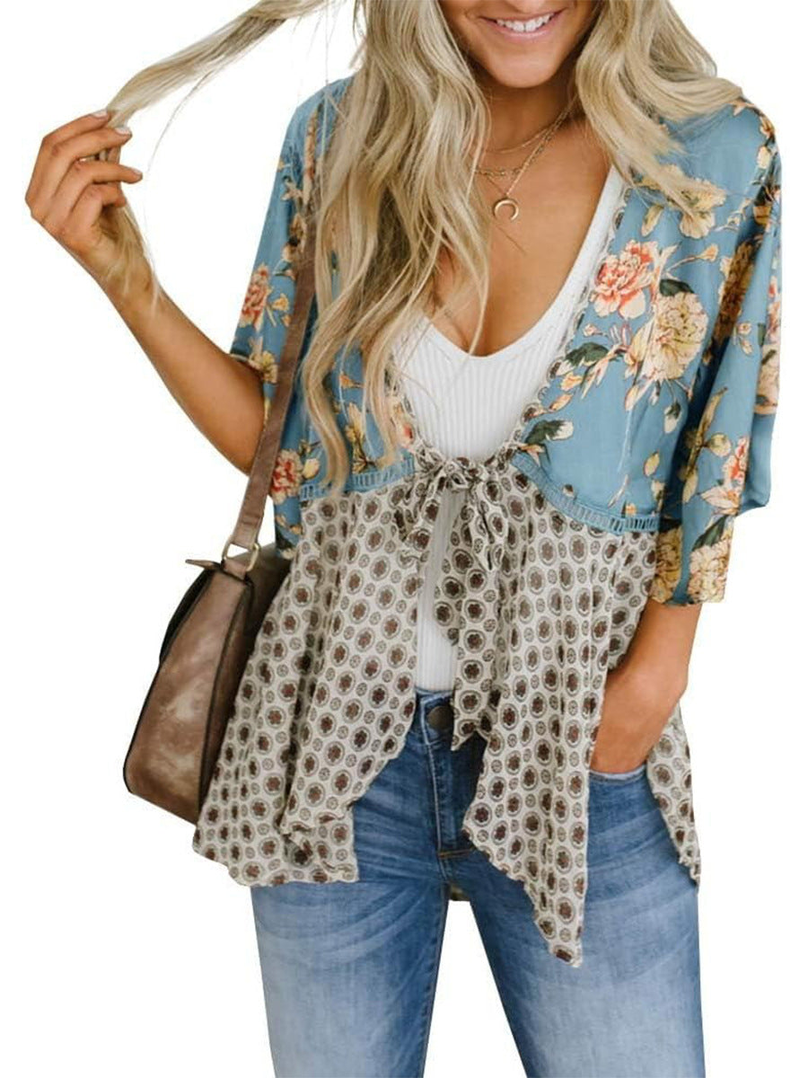 D5485 Floral Chiffon Kimino