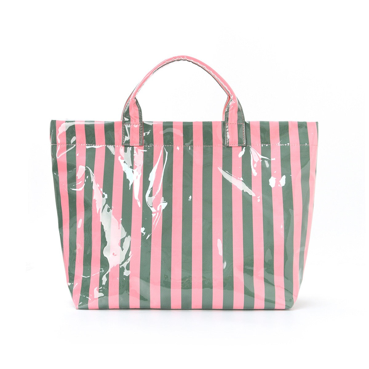 R1323 Glossy Striped Large Tote Bag