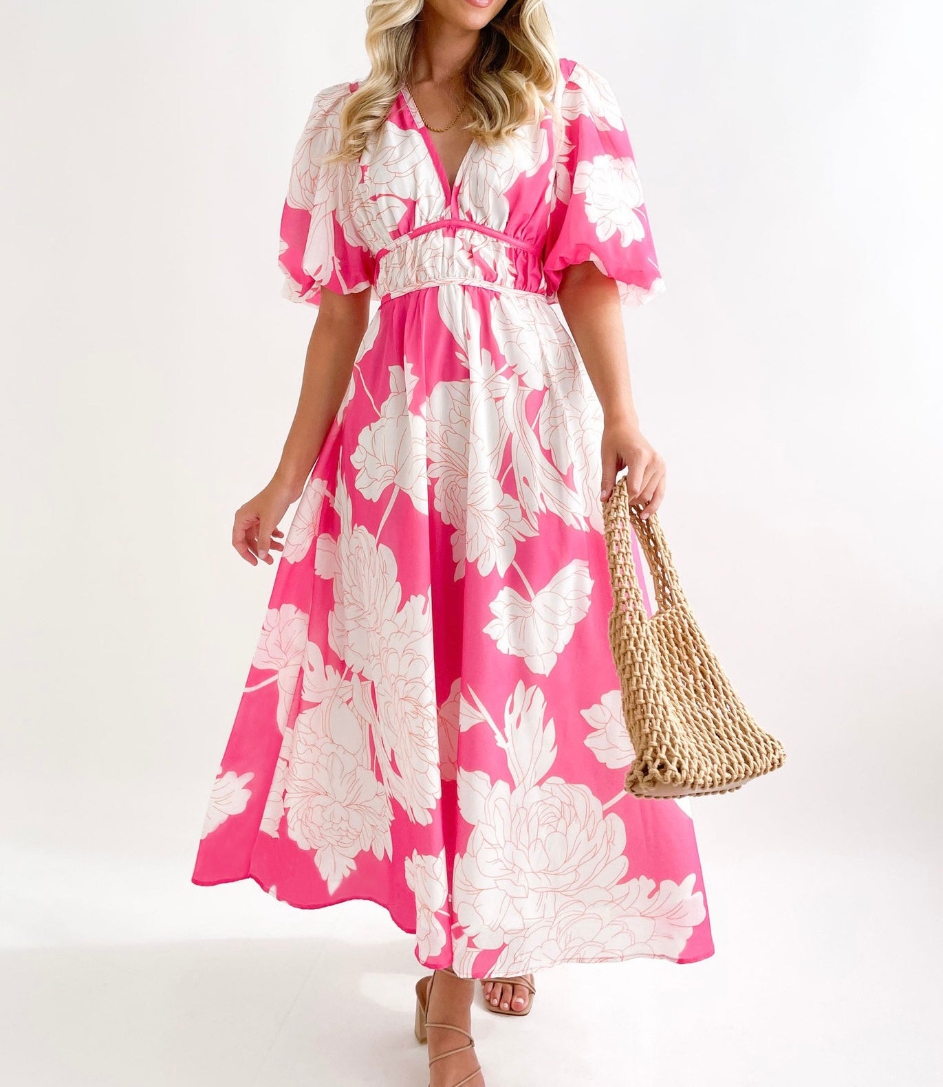 R1309 Summer Floral Print Long Dress