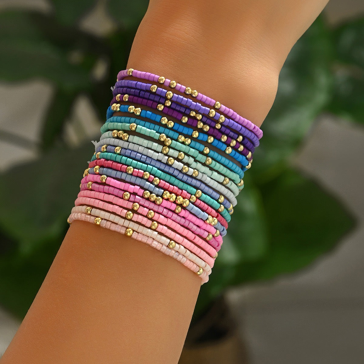 R1234 19pcs Boho Stretchy Bracelet Set