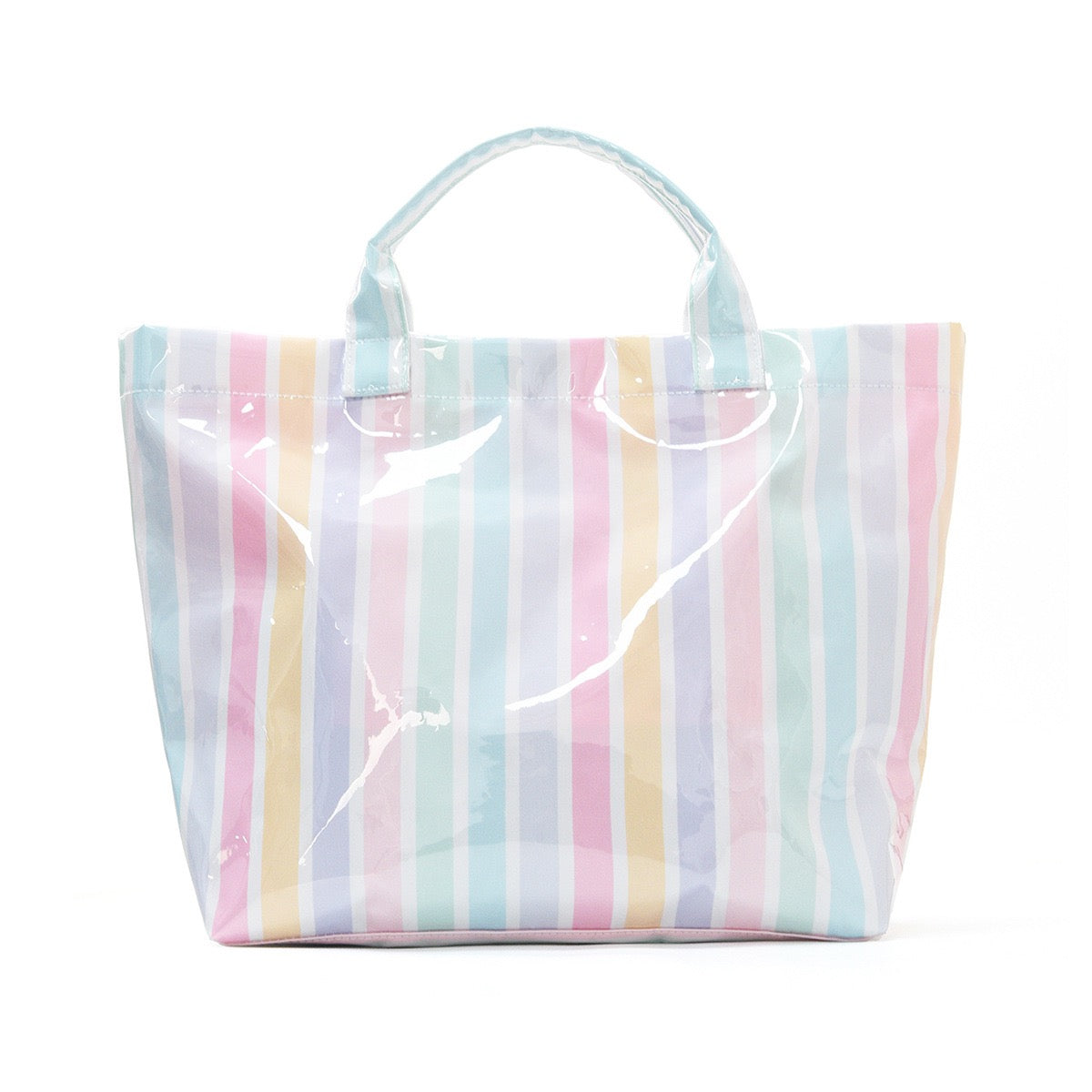 R1323 Glossy Striped Large Tote Bag