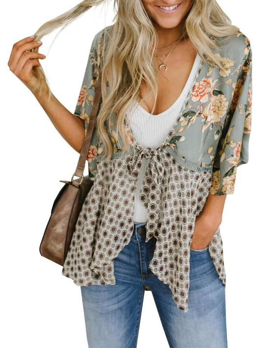 D5485 Floral Chiffon Kimino