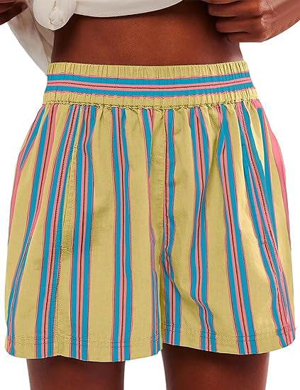 D5462 Summer Stripe Pocket Shorts