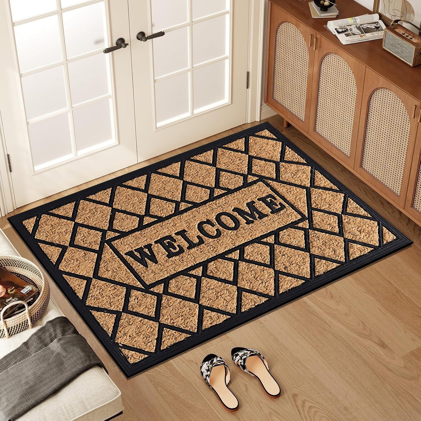 R1302 Camel Stylish Animal Print Welcome Doormat