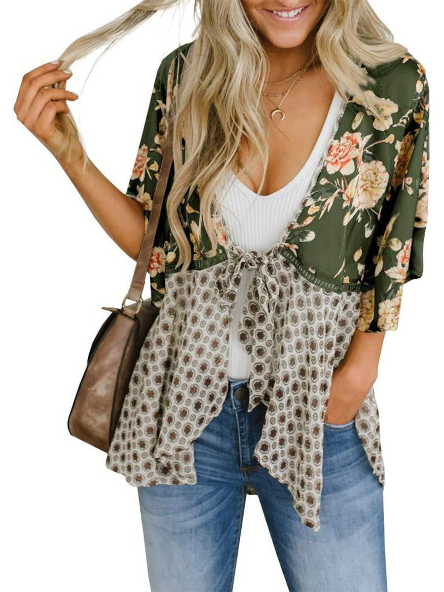 D5485 Floral Chiffon Kimino