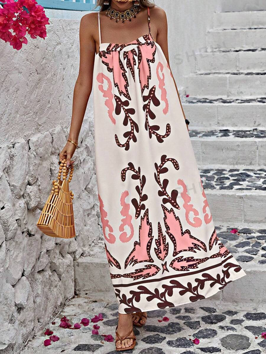 R1446 Boho Style Slip Dress
