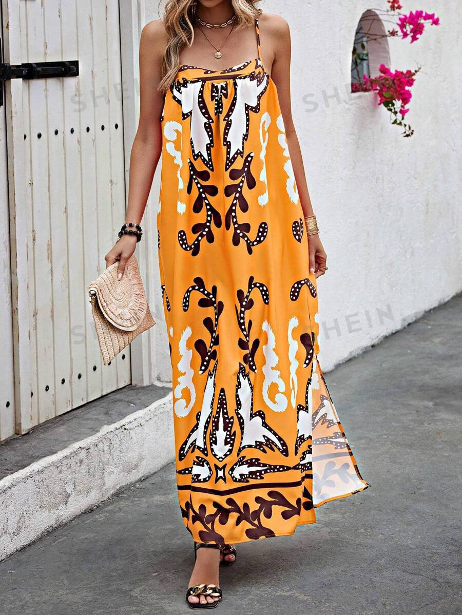 R1446 Boho Style Slip Dress