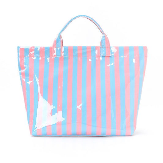 R1323 Glossy Striped Large Tote Bag