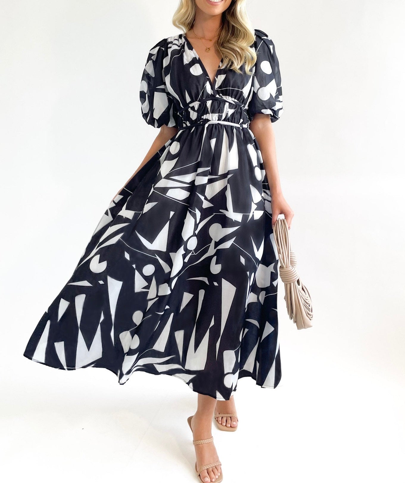 R1309 Summer Floral Print Long Dress