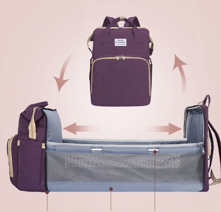 D5372 Multi-functional large-capacity baby crib mother and baby bag diaper bag