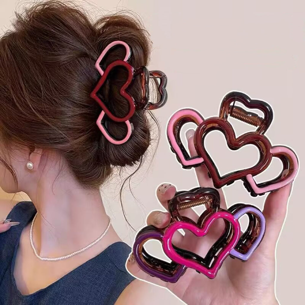 R1230 Hollowed Heart Hair Claw Clip
