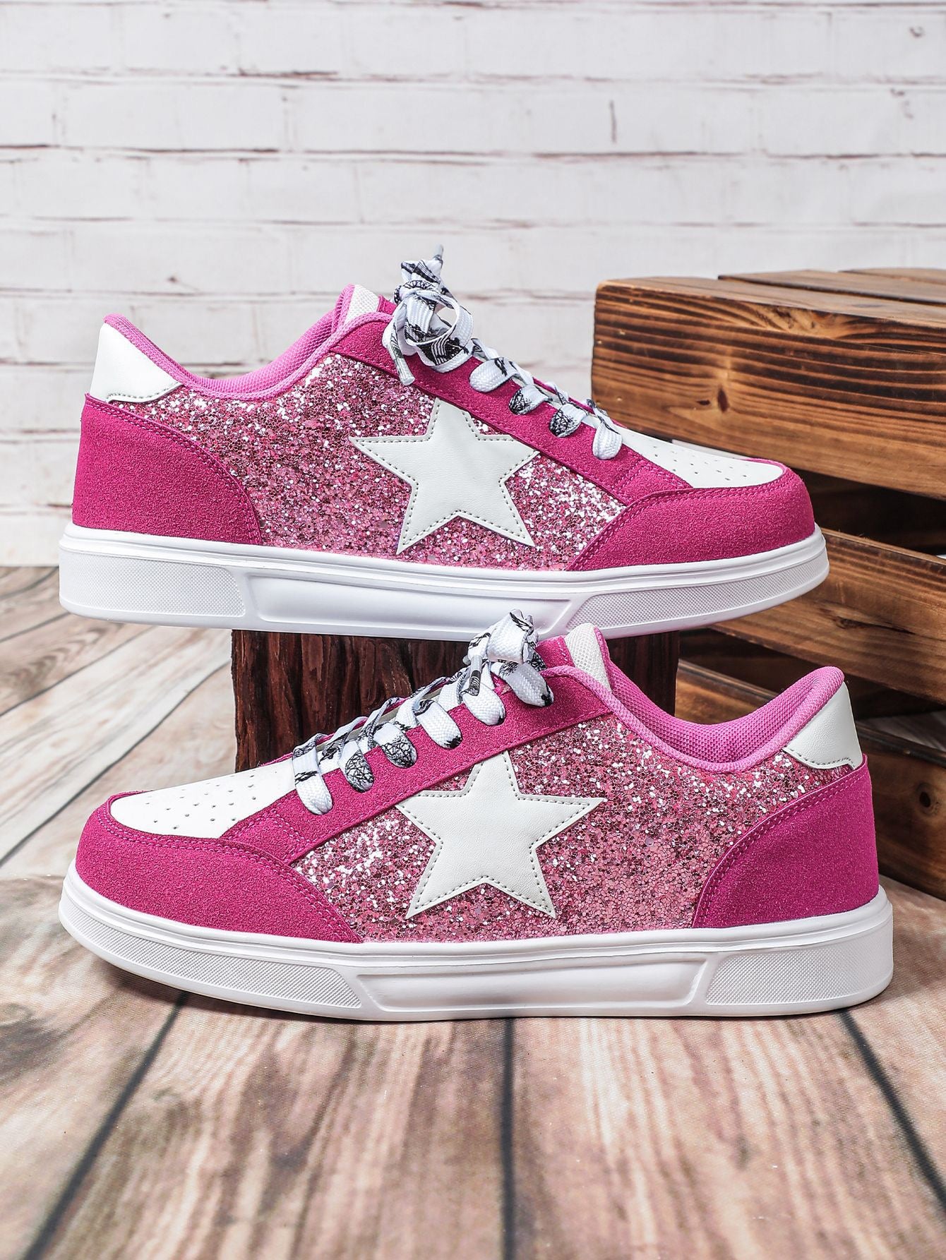R1190 Glitter Star Flat Shoes