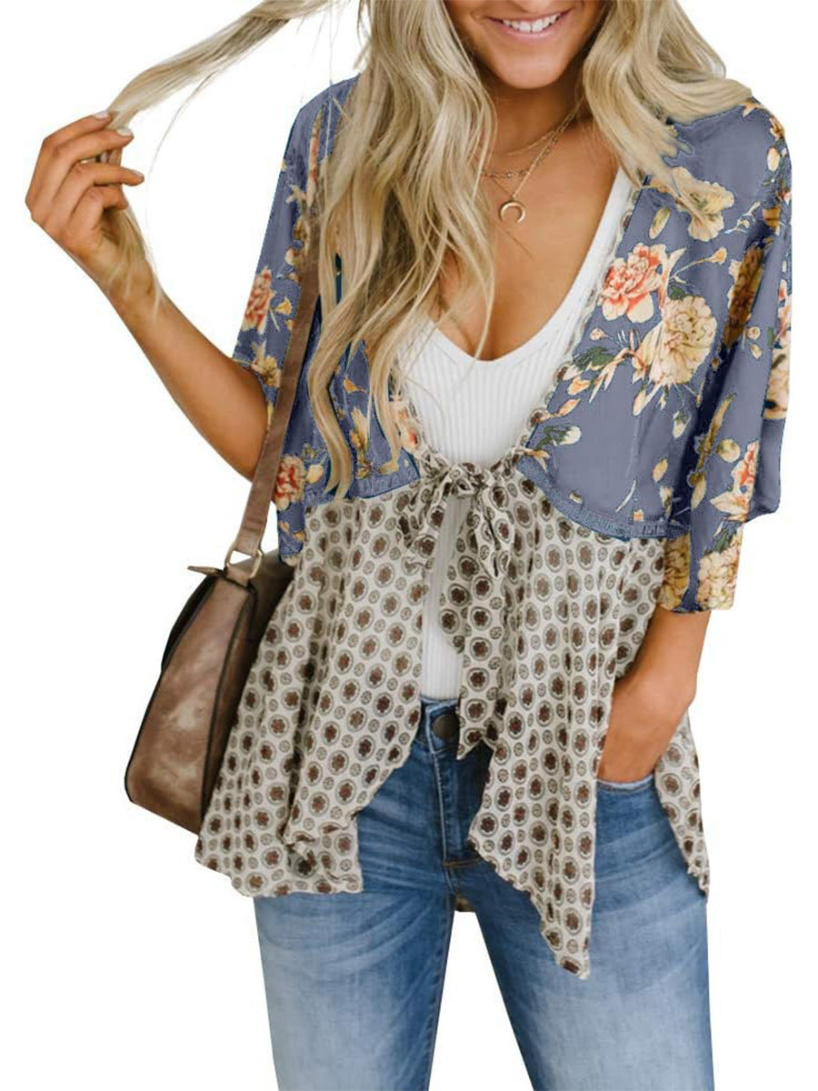 D5485 Floral Chiffon Kimino