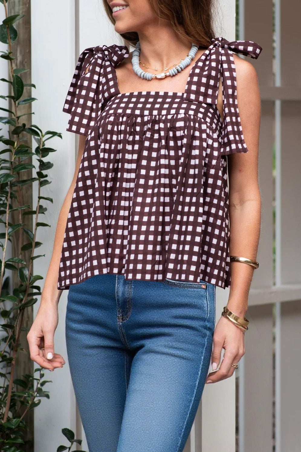 D5449 Bow Tie Babydoll Retro Top