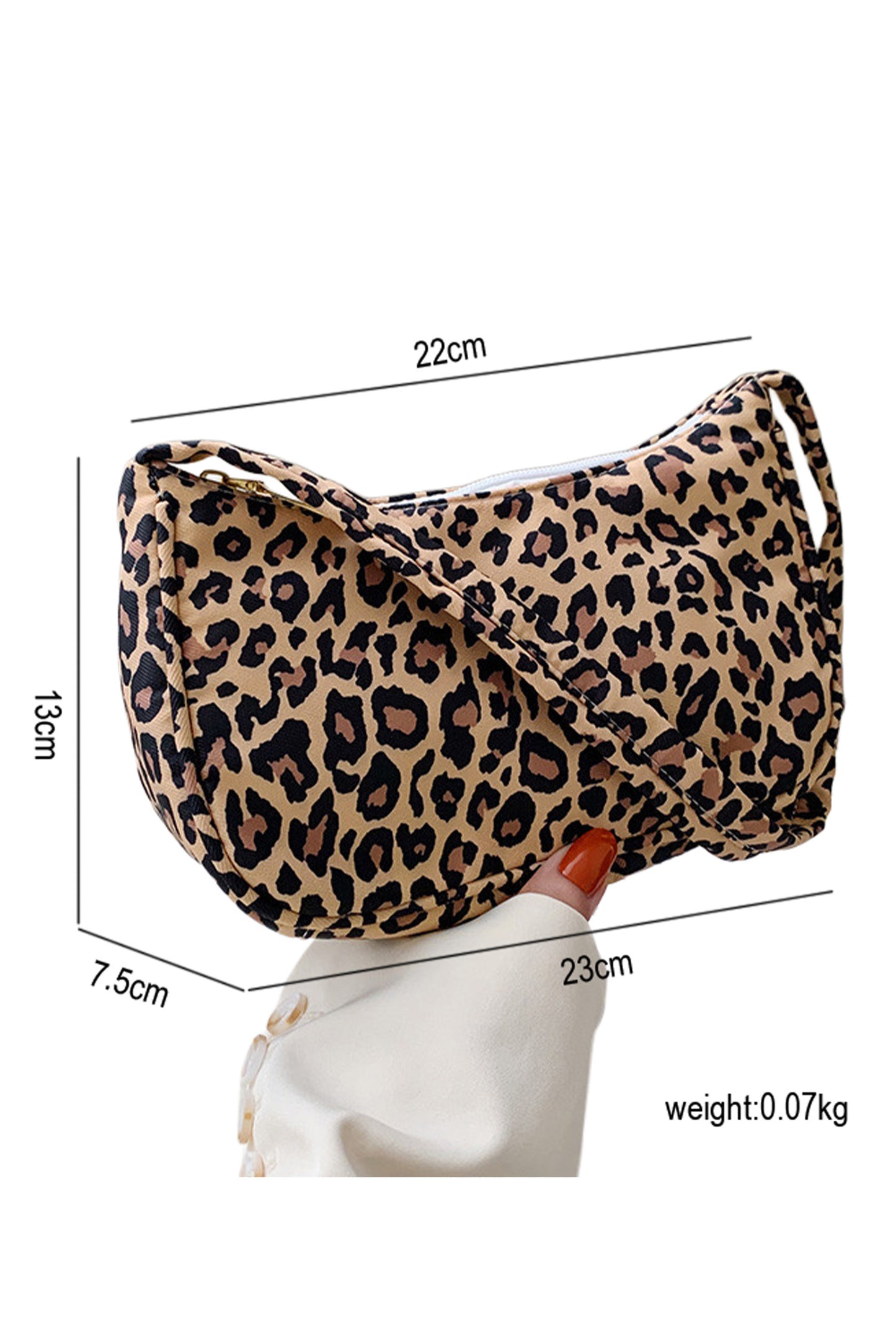 R1201 Leopard Print Minimalist Shoulder Bag