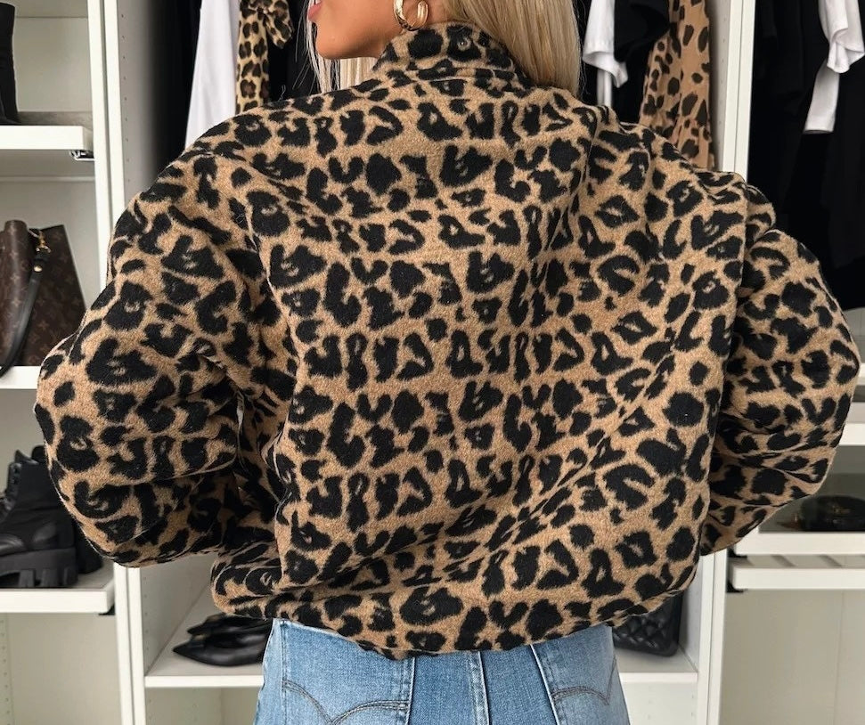 R1213 Polar Fleeced Leopard Jacket