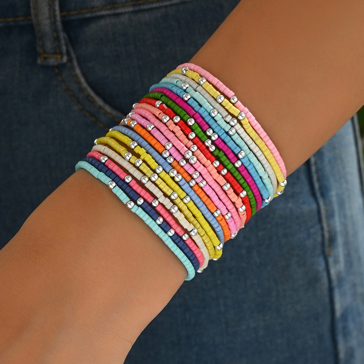 R1234 19pcs Boho Stretchy Bracelet Set
