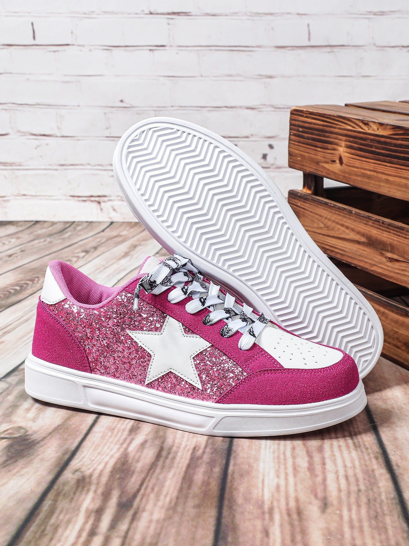 R1190 Glitter Star Flat Shoes