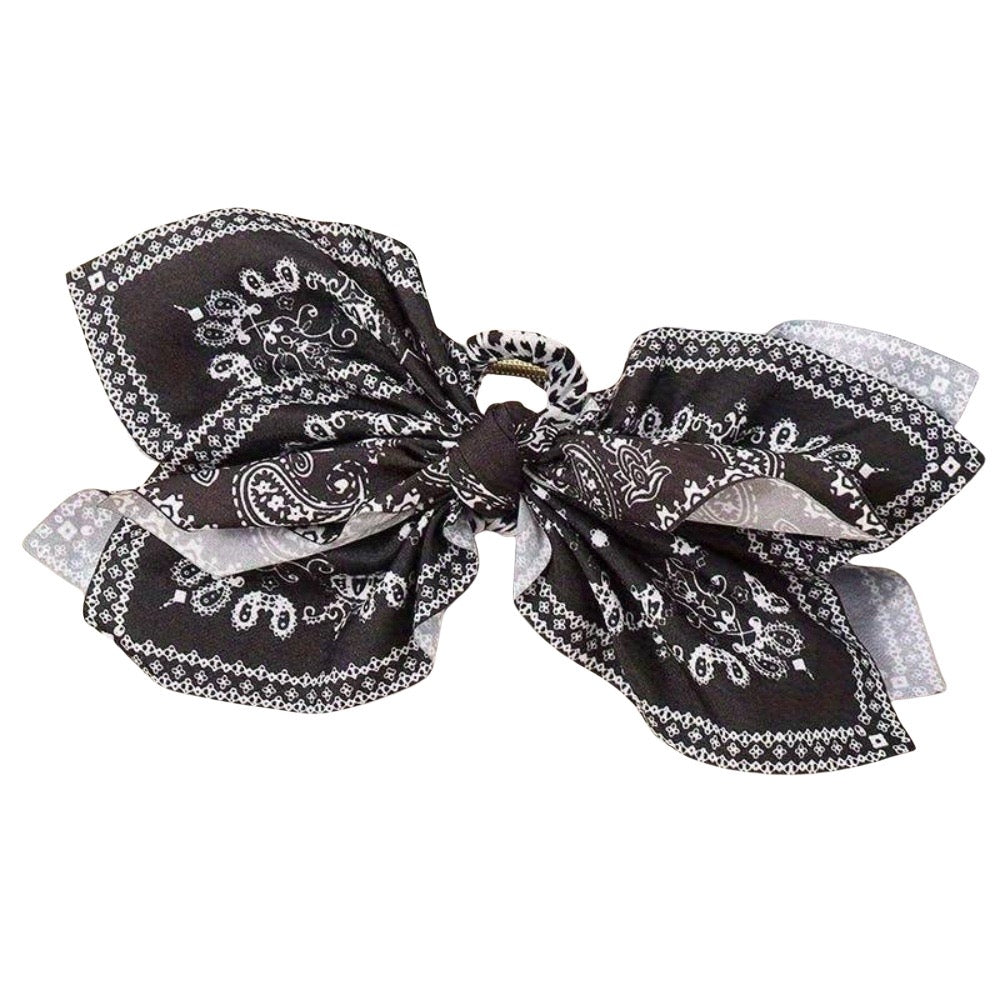 R1229 Paisley Floral Print Bow Knot Hair Clip