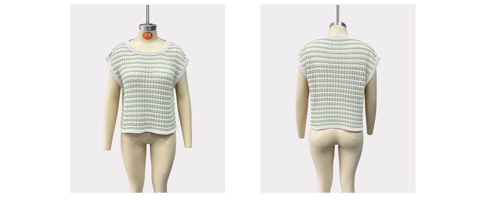 R1218 Short Sleeve Bat Sleeve Sweater Top