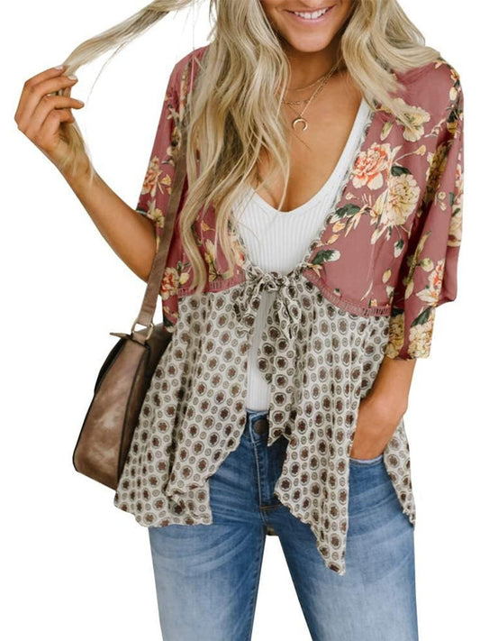 D5485 Floral Chiffon Kimino