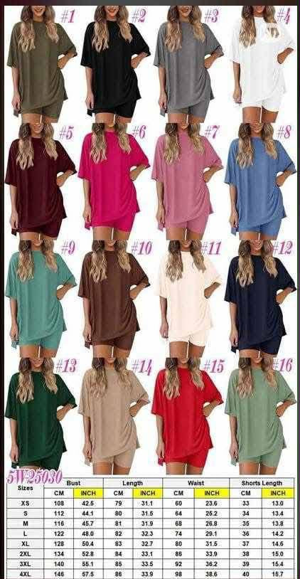 D4698 women's short sleeve home wear set two pieces biker shorts set