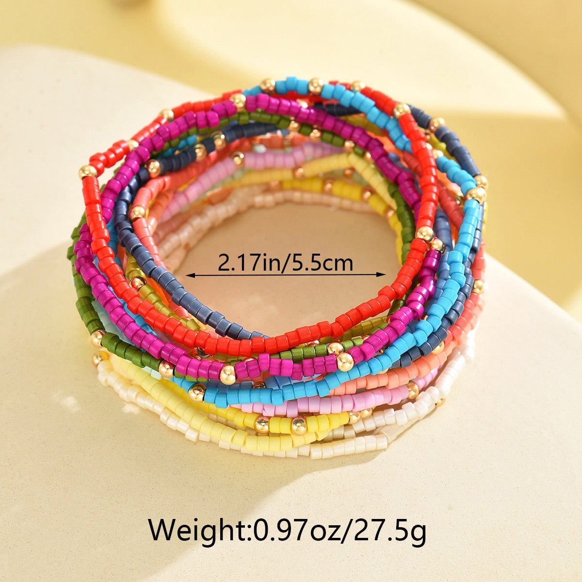 R1234 19pcs Boho Stretchy Bracelet Set