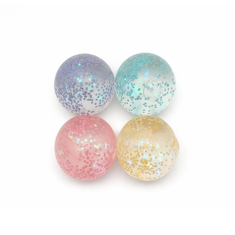 R1478 Glitter Ball Squishy Fidget Toy Zero Bounce Back Stress Relief
