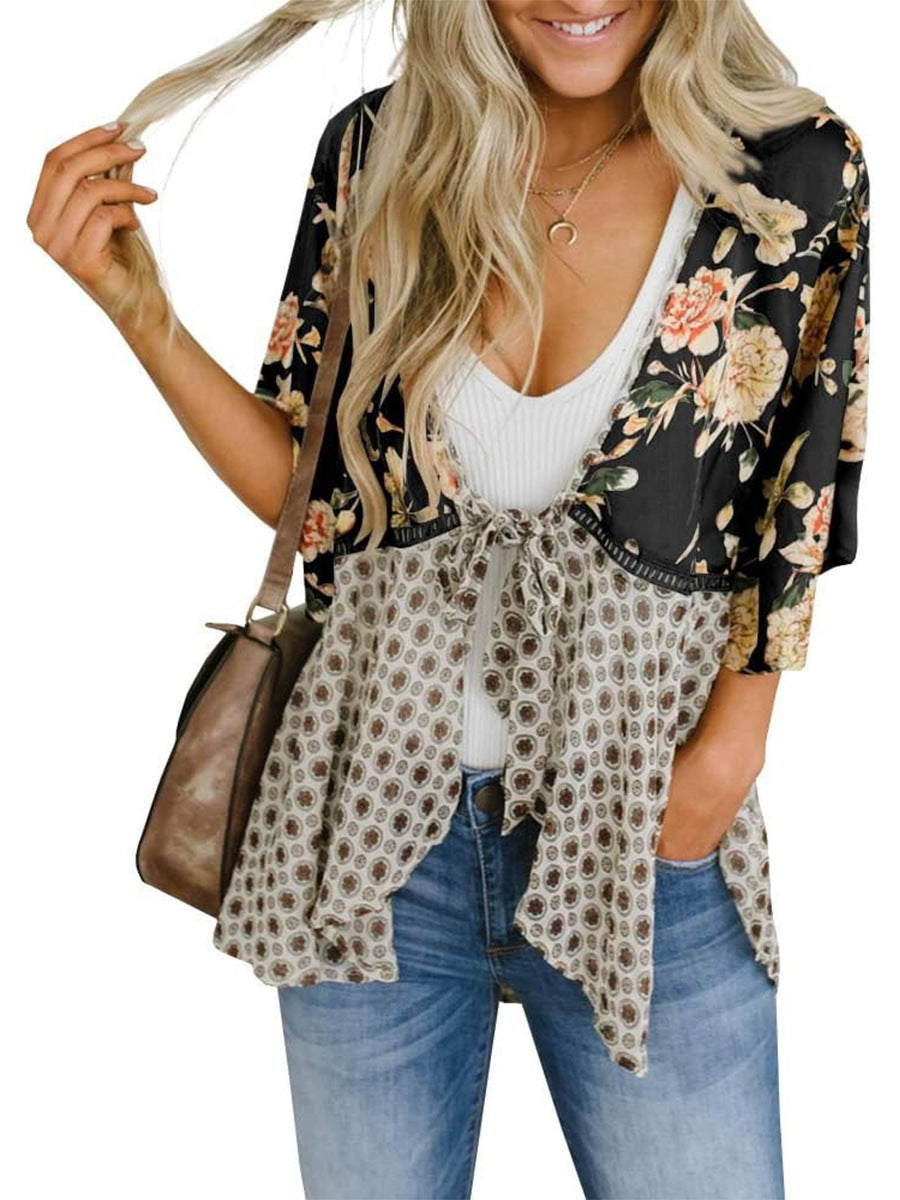D5485 Floral Chiffon Kimino